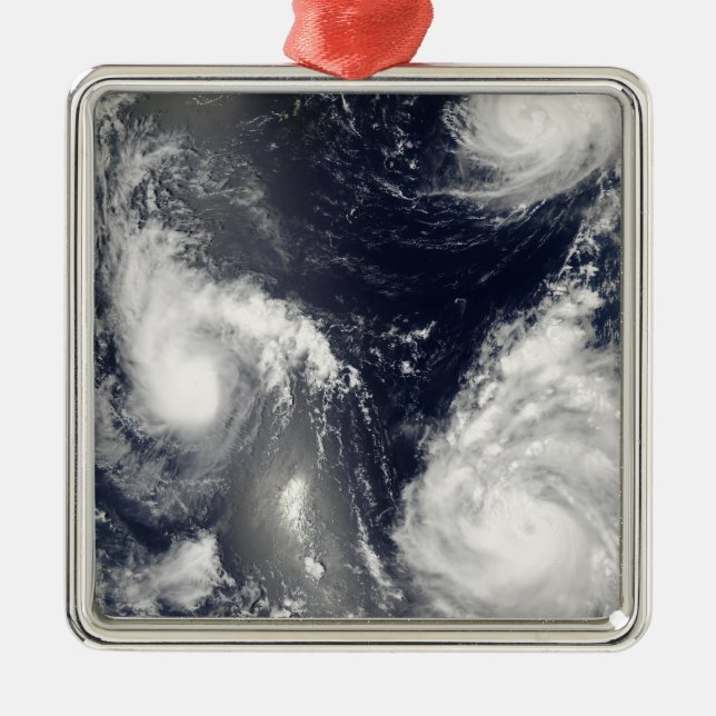 Three different typhoons metal ornament (Front)