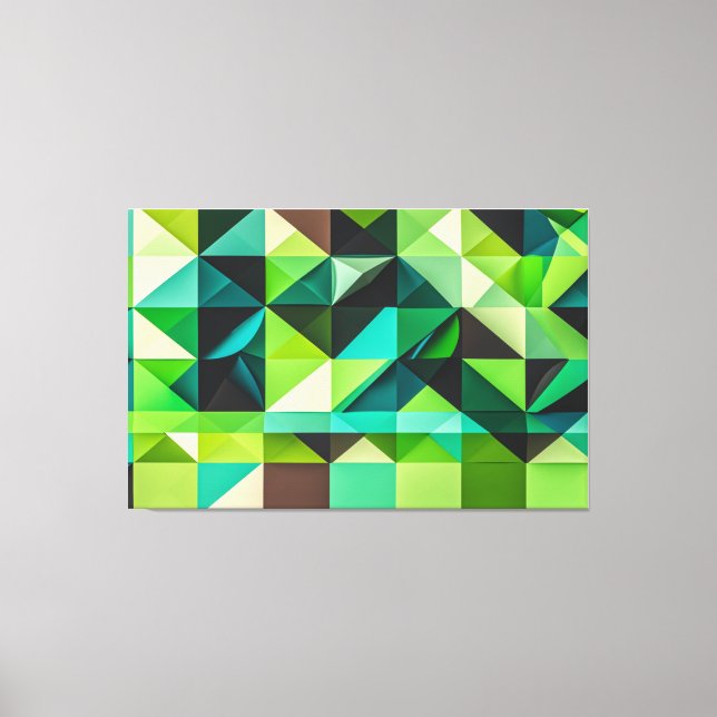 Three-dimensional Emerald Mosaic Canvas Print (Front)