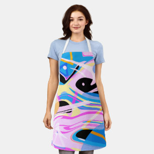 Three Dimensional Geometric Abstract Painting Apron