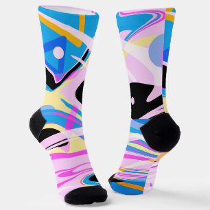 Three Dimensional Geometric Abstract Painting Socks