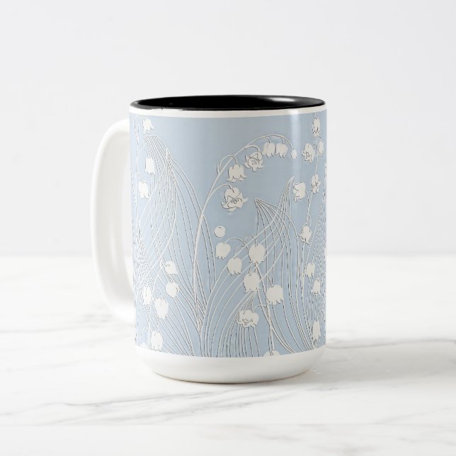 Three Dimensional Lily of the Valley Flowers Mug (Front Left)