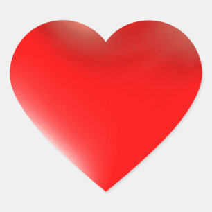Three Dimensional Style Heart Symbol Red Sticker