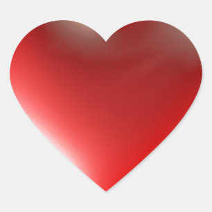 Three Dimensional Style Heart Symbol Red Sticker