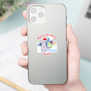 three dinosaurs christmas gift, personalized name