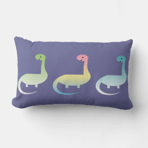 Three Dinosaurs Colourful Pillow