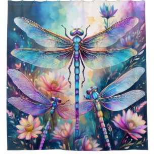 Three Dragonflies in Watercolor