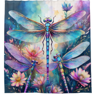 Three Dragonflies in Watercolor