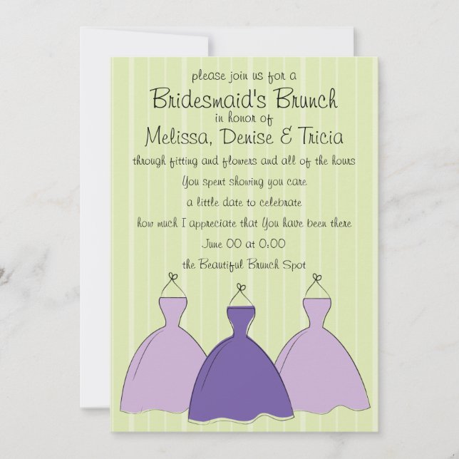 Three dress sketch invitation (Front)