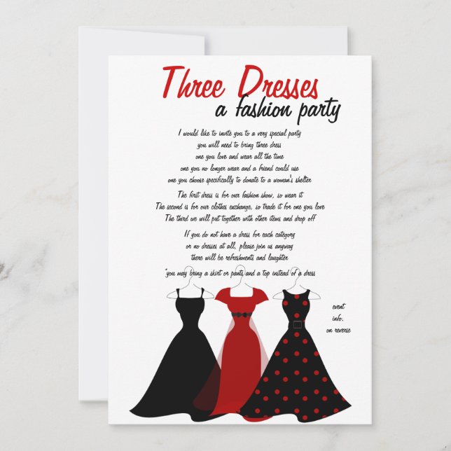 Three Dresses Invitation (Front)