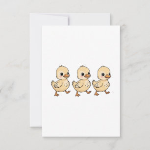 Three Ducklings Walking in a Row – Cute Thank You Card