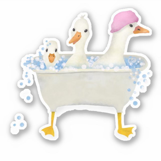 Three Ducks in a bubbly tub (Front)