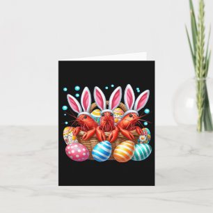Three Easter Bunny Shrimps Hunting Eggs Bysket Col Card