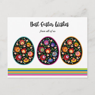 Three Easter Eggs Custom Text Postcard