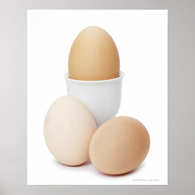 Three eggs isolated on a white background poster (Front)