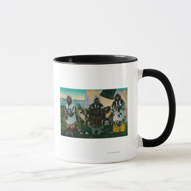 Three Eskimo Beauties and Sled ReindeerState Mug (Right)