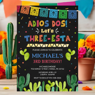 Three Esta Birthday Invitation   Fiesta 3rd Invite
