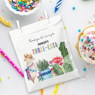 Three-esta Colorful Fiesta 3rd Birthday Party Favour Bag