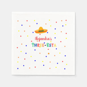Three Esta Fiesta 3rd birthday party Napkin