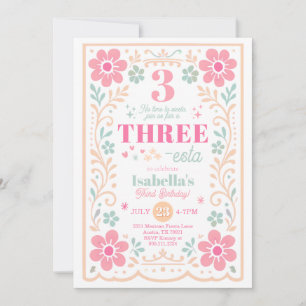 Three-esta Fiesta Birthday Party Invitation