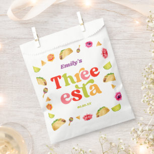 Three Esta Fiesta Taco Tuesday 3rd Birthday Party Favour Bag