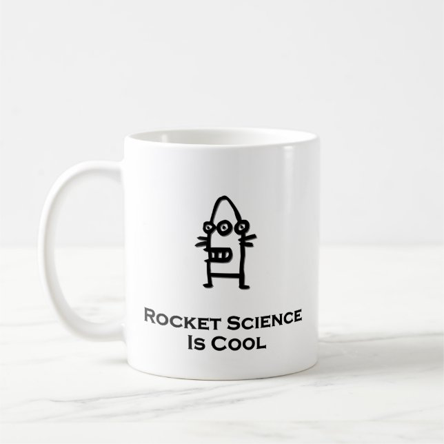 Three Eye Bot Rocket Science Is Cool Coffee Mug (Left)