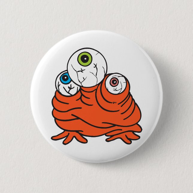 three eyeballs monster 2 inch round button (Front)