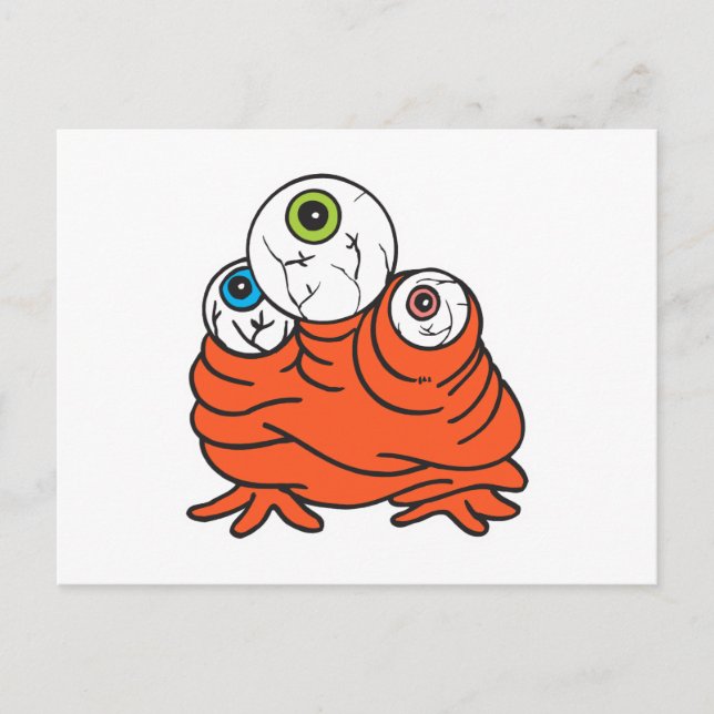 three eyeballs monster postcard (Front)