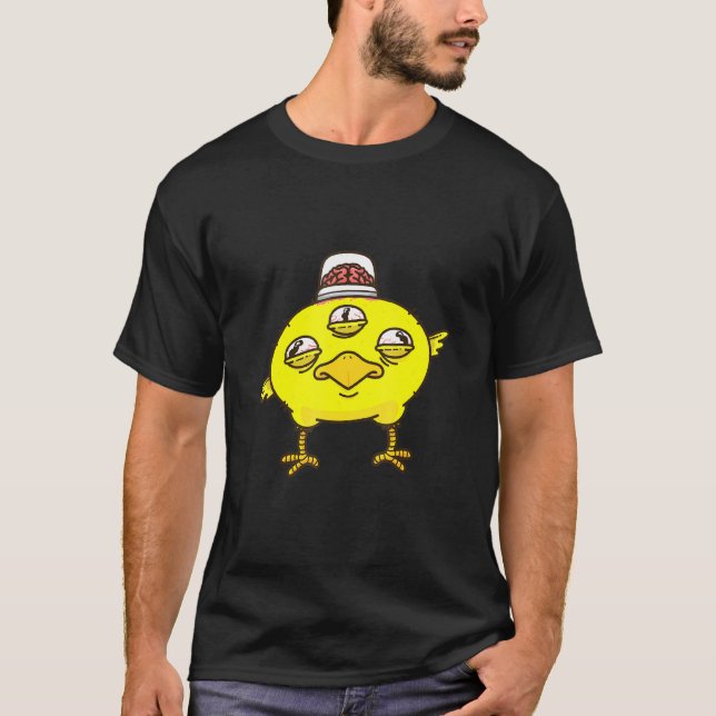 Three Eyed Chicken Chick Brain Transplanted Hallow T-Shirt (Front)