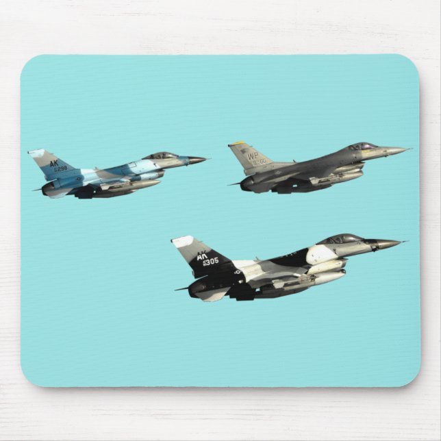 Three F16 Falcons Mouse Pad (Front)