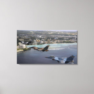 Three F-16 Fighting Falcons fly in formation Canvas Print
