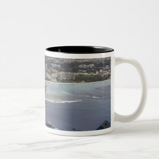 Three F-16 Fighting Falcons fly in formation Two-Tone Coffee Mug (Right)