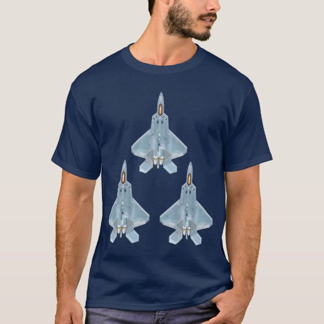 Three F-22 Raptors T-Shirt (Front)