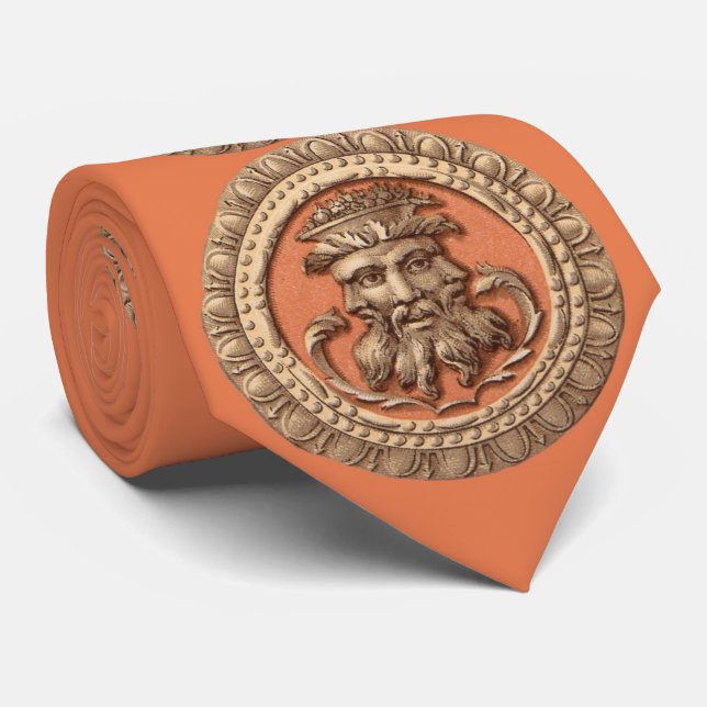 three faces print tie (Rolled)