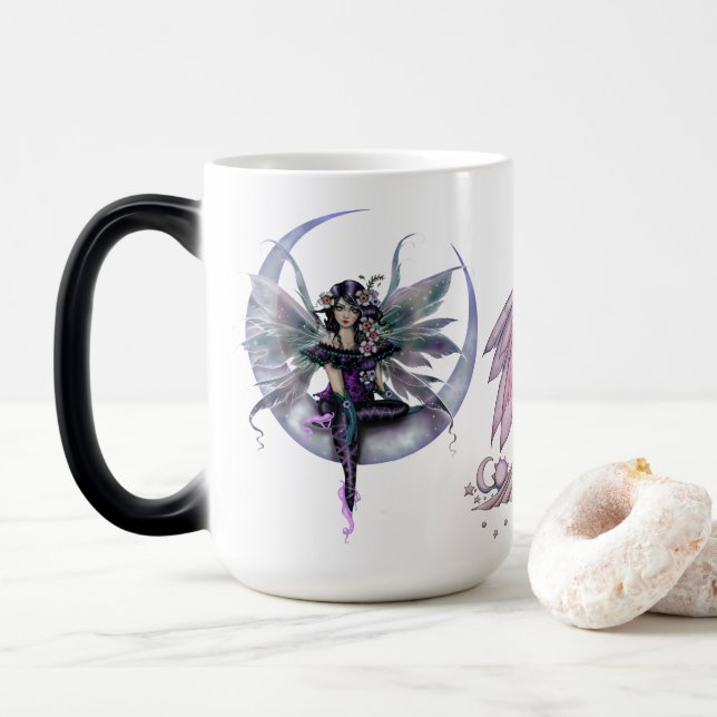 Three Fairies Fantasy Art by Molly Harrison Magic Mug (With Donut)