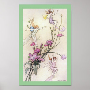 Three Fairies Mad with Joy Poster