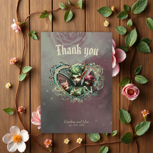 Three fairies, the companions of the magic heart. thank you card