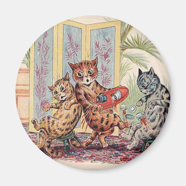 Three Falling Cats by Louis Wain Magnet (Front)