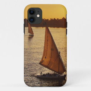 Three falukas with sightseers on Nile River at iPhone 11 Case