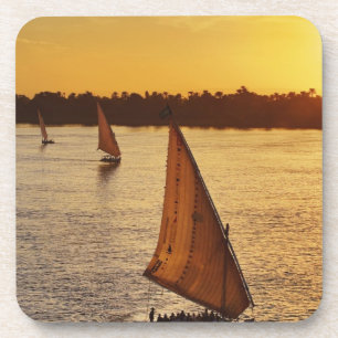 Three falukas with sightseers on Nile River at Coaster