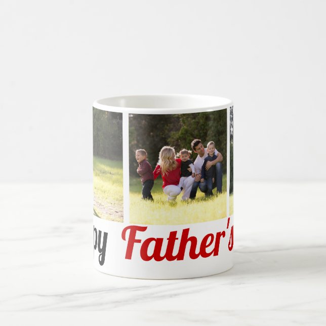 Three family photos  Fathers Day photo collage Coffee Mug (Center)