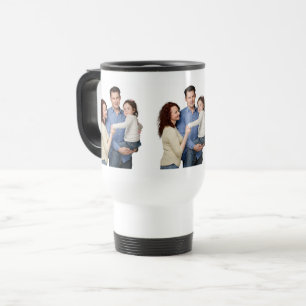 Three Family Photos Template Personalized Travel Mug