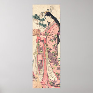 Three famous poetesses japanese woodblock lady art poster