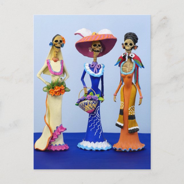 Three Fancy Catrinas Postcard (Front)