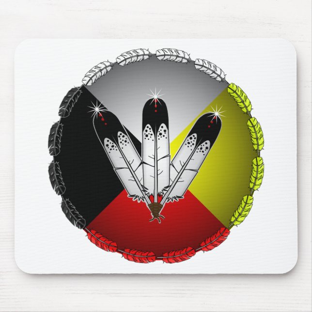 Three Feathers Mouse Pad (Front)