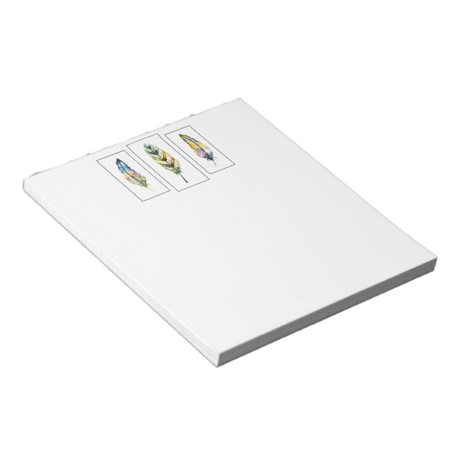 Three feathers notepad (Angled)