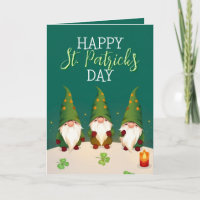 Three Festive Gnomes Shamrocks St Patrick's Day