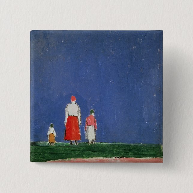 Three Figures, 1913-28 2 Inch Square Button (Front)