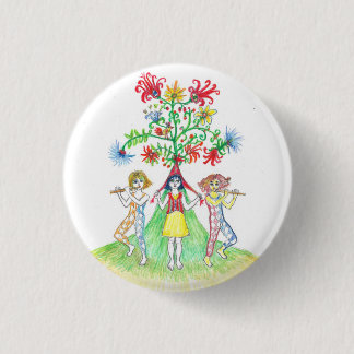 Three figures and Tree of Life 1 Inch Round Button