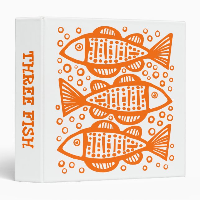 Three Fish - (1.5in) - Orange Binder (Front/Spine)