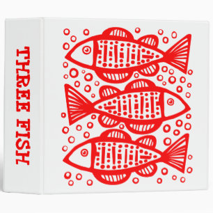 Three Fish - (2.0in) - Red Binder